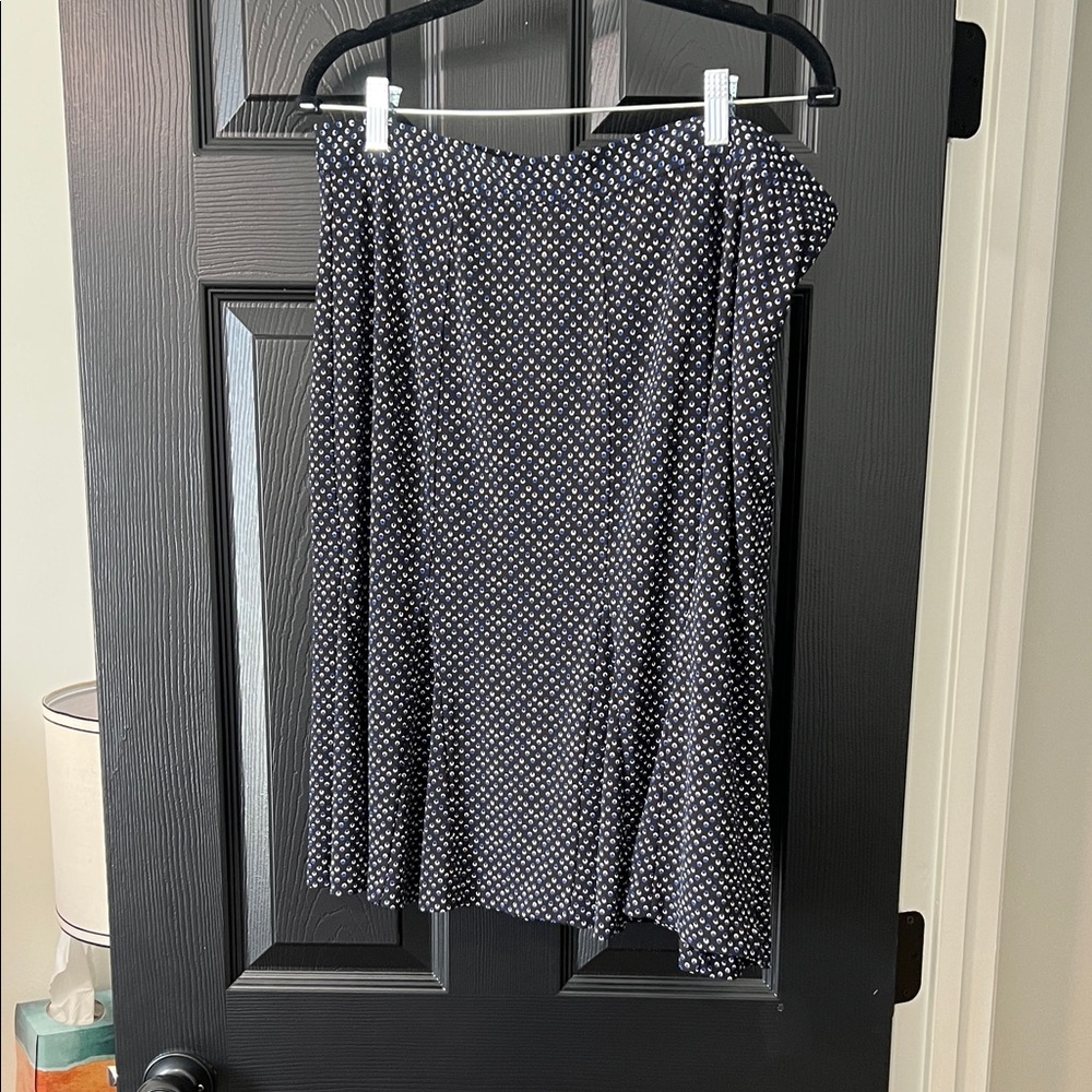 Talbots Navy and White A-Line Skirt